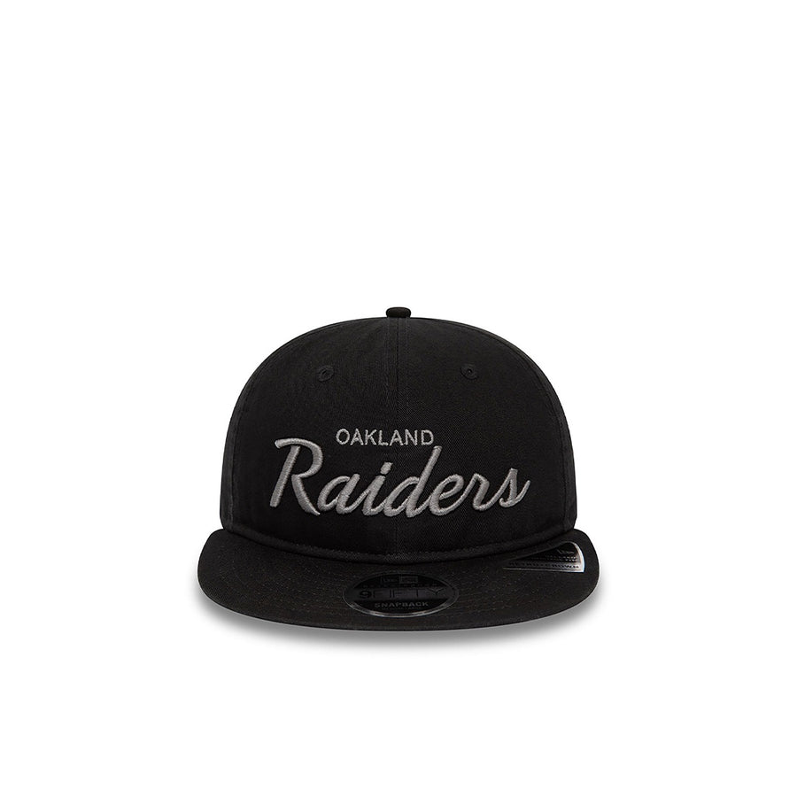 Las Vegas Raiders NFL Retro Black Retro Crown 9FIFTY Snapback Cap - Black
