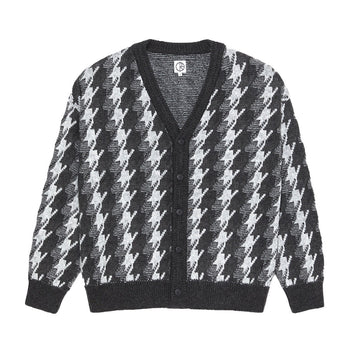 Louis Cardigan Houndstooth - Gray
