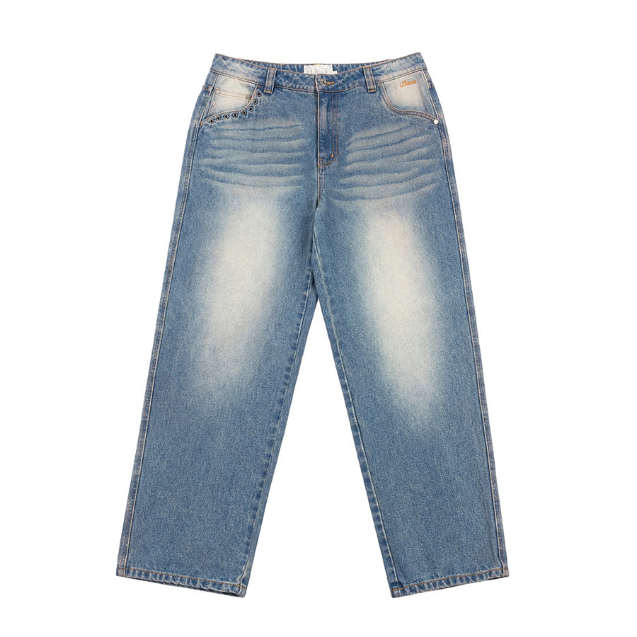 Fall Classic Relaxed Denim Pants - Sandblasted Indigo