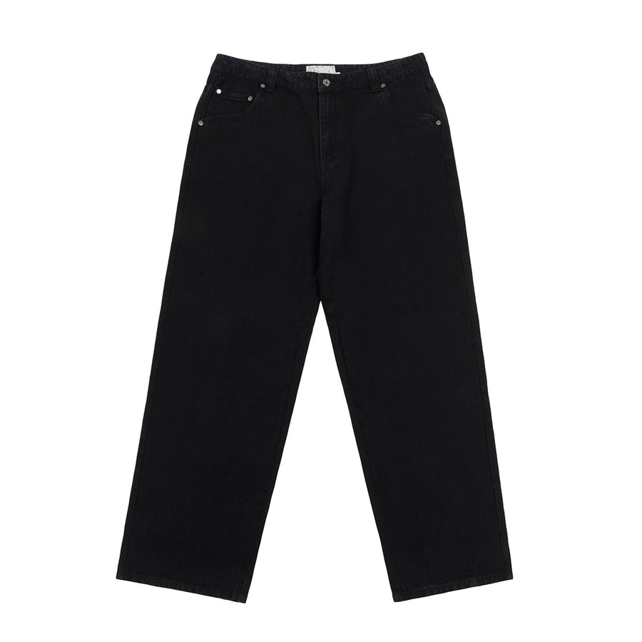 Fall Classic Relaxed Denim Pants - Black