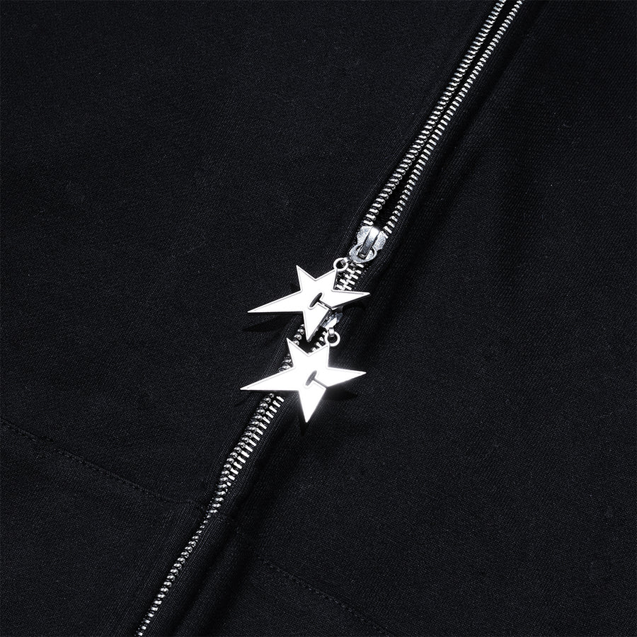 Big C Star Double Zip - Black