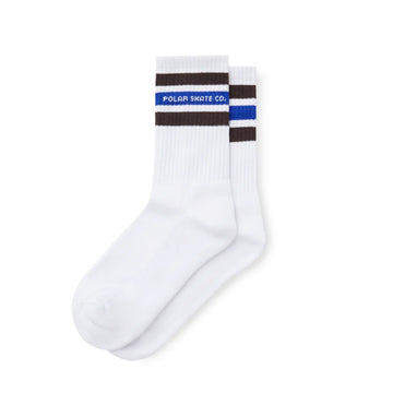 Fat Stripe Socks - White/Brown