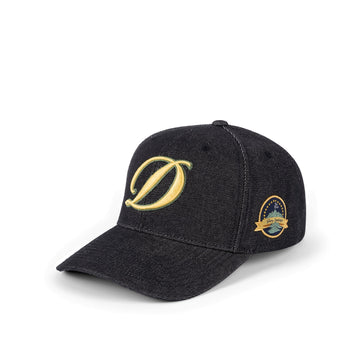 Cursive D Full Fit Cap - Black Denim