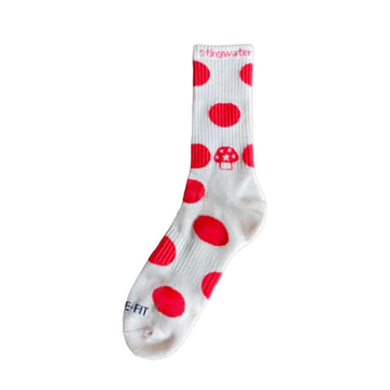 Polkadot Aga Socks - White/Red