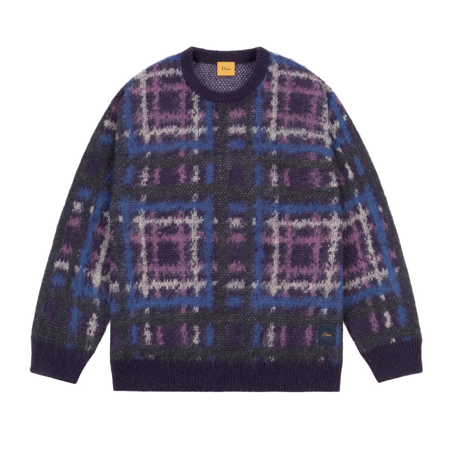 Plaid Mohair Knit - Purple