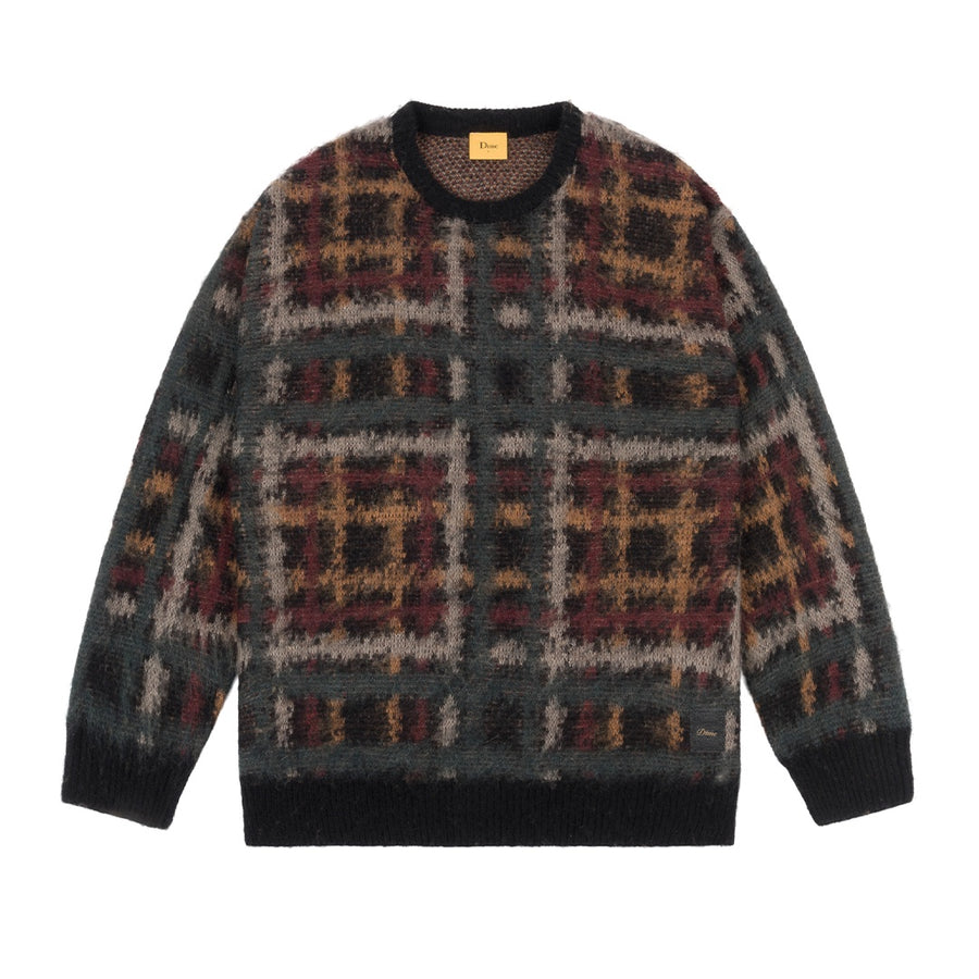 Plaid Mohair Knit - Black