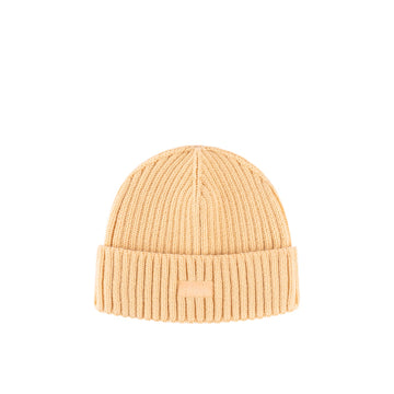 Cursive Fold Beanie - Sand