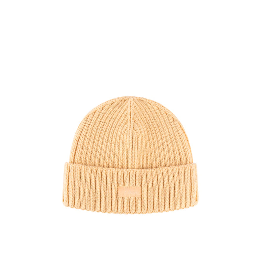 Cursive Fold Beanie - Sand