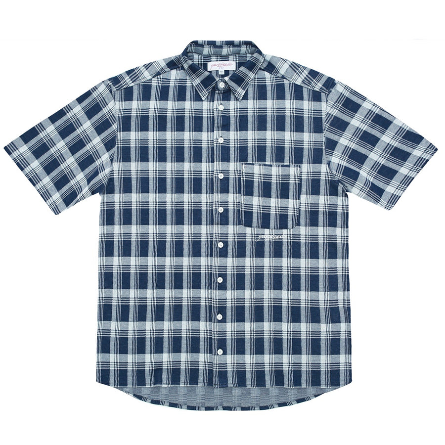 Knitted Short Sleeved Shirt - Blue