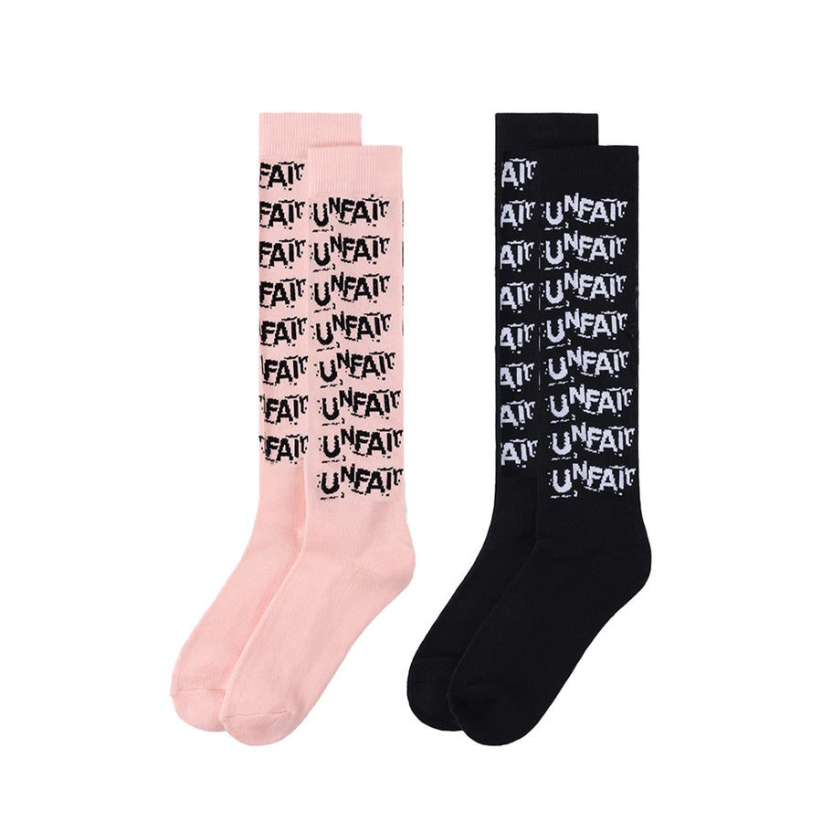 Stack Logo Knee Socks 2-Pack - Black/Pink