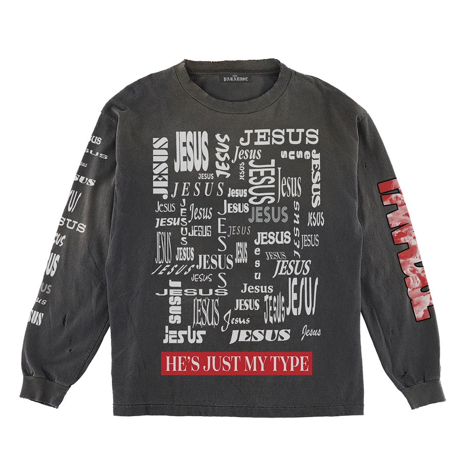 He's Just My Type L/S Tee - Black