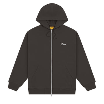 Cursive Zip Hood - Vintage Black