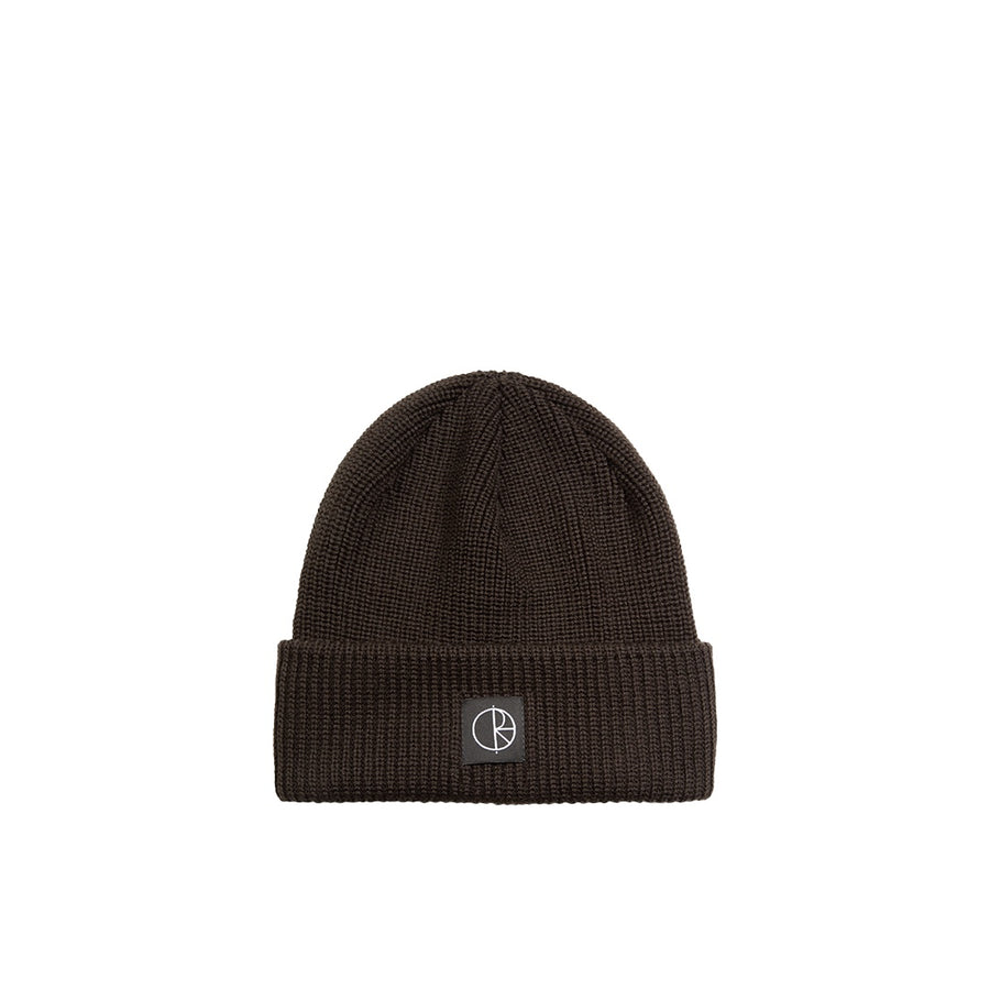 Double Fold Merino Beanie - Brown