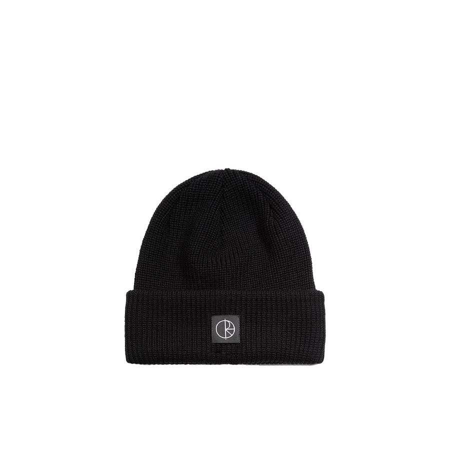 Double Fold Merino Beanie -  Black