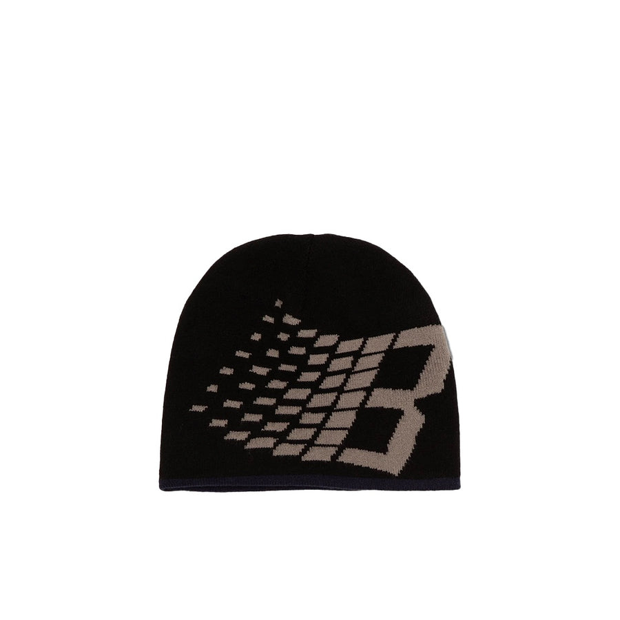 Reversible Fatso B Skully Beanie - Black / Blue