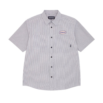Railroad Stripe Button Down Shirt - White