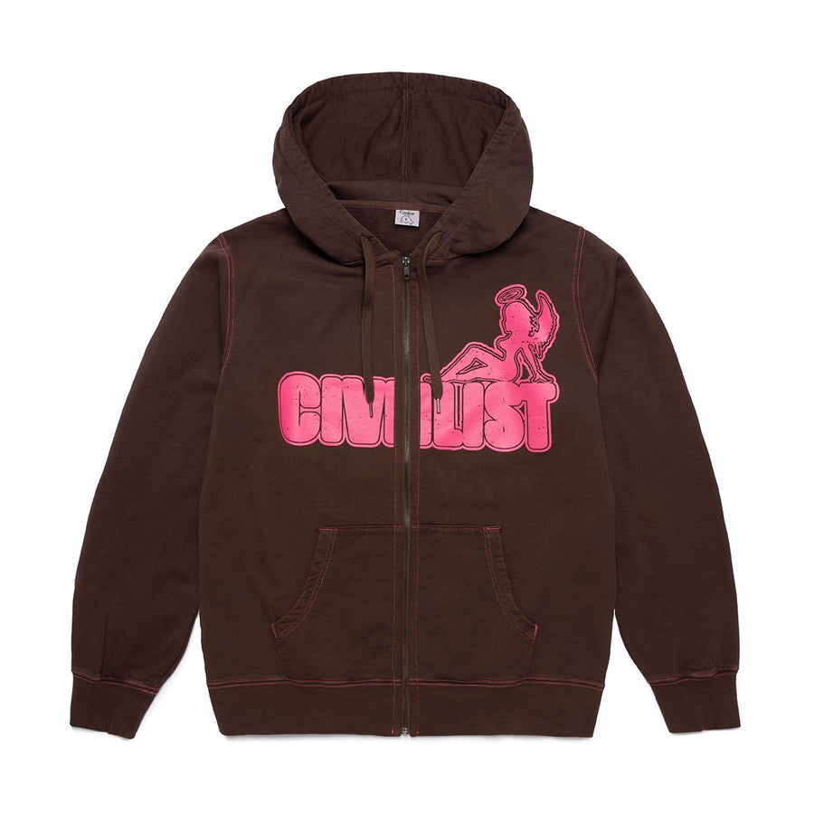 Angel Heavy Zip Hood - Brown