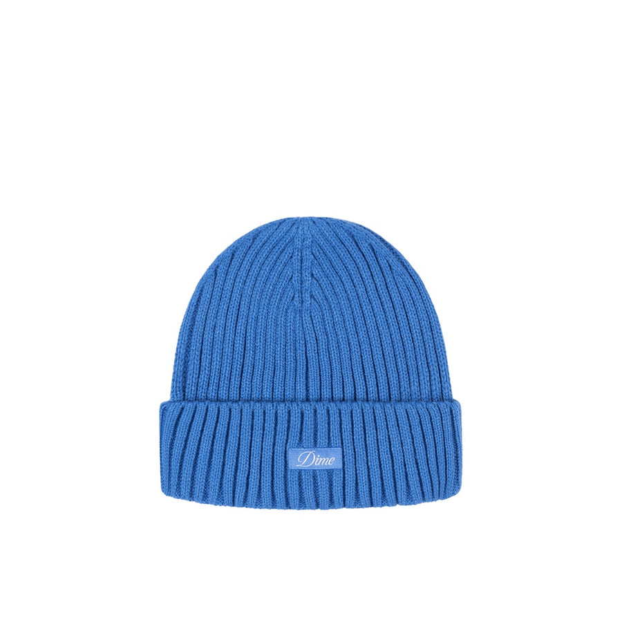 Cursive Fold Beanie - Sky Blue