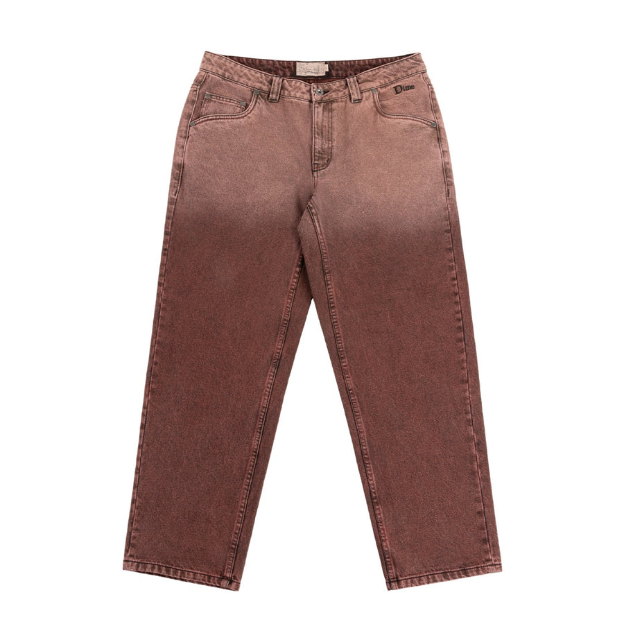 Classic Relaxed Denim Pants - Dipped Sandblasted Burgundy