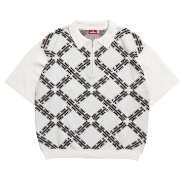 H Chain Polo Knit - White