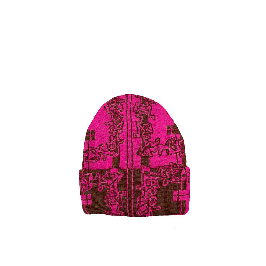 Reversible Beanie - Pink/Brown