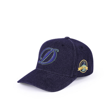 Cursive D Full Fit Cap - Indigo Denim