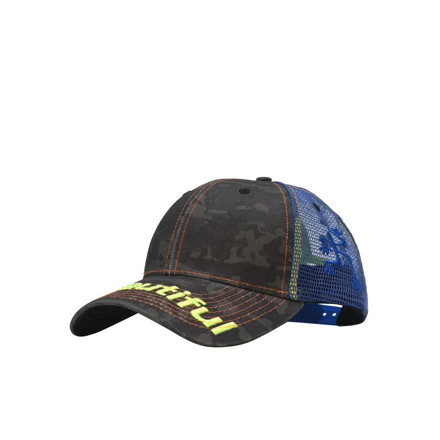 Soto Trucker Hat - Black Camo / Blue