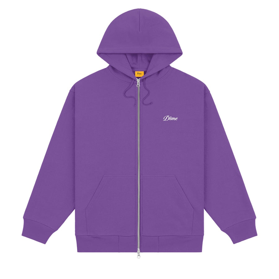 Cursive Small Logo Zip Hood - Deep Purple