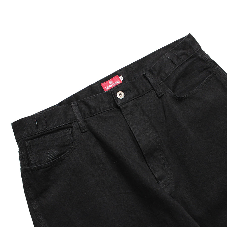 Baggie Overdye Denim Pants - Black