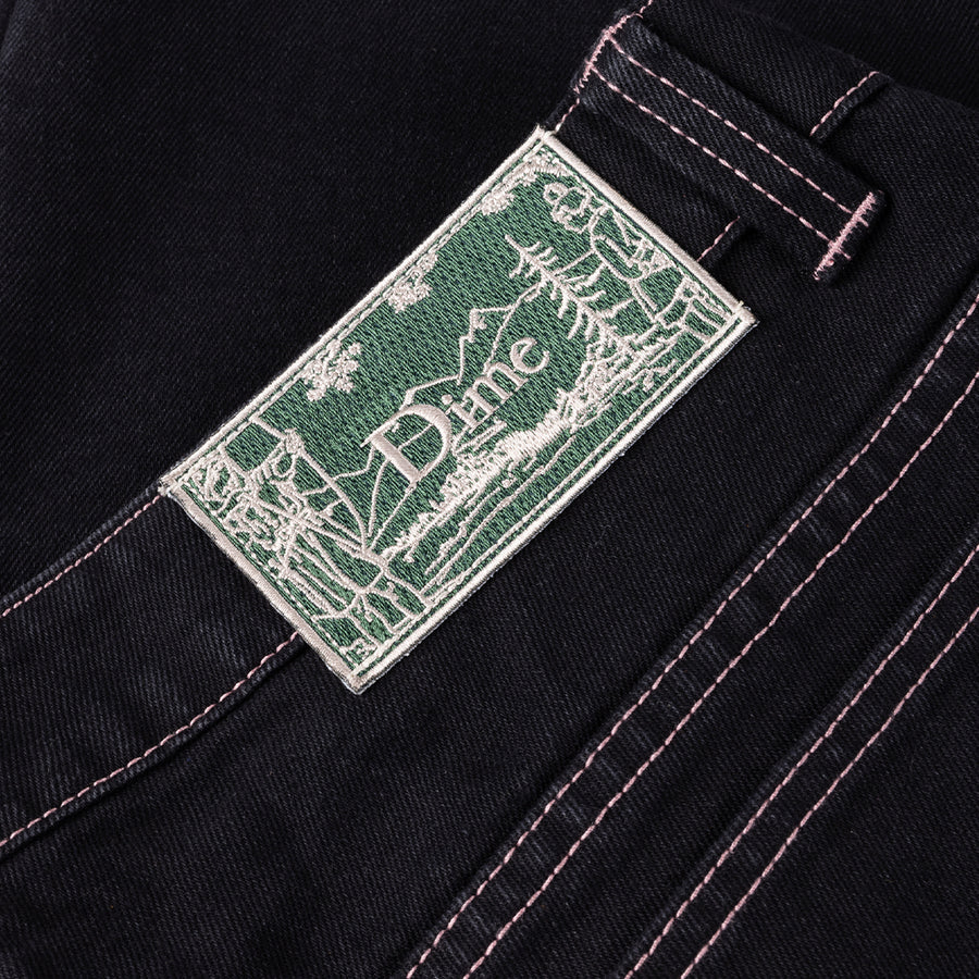 Classic Relaxed Denim Pants - Black/Contrast Stitch