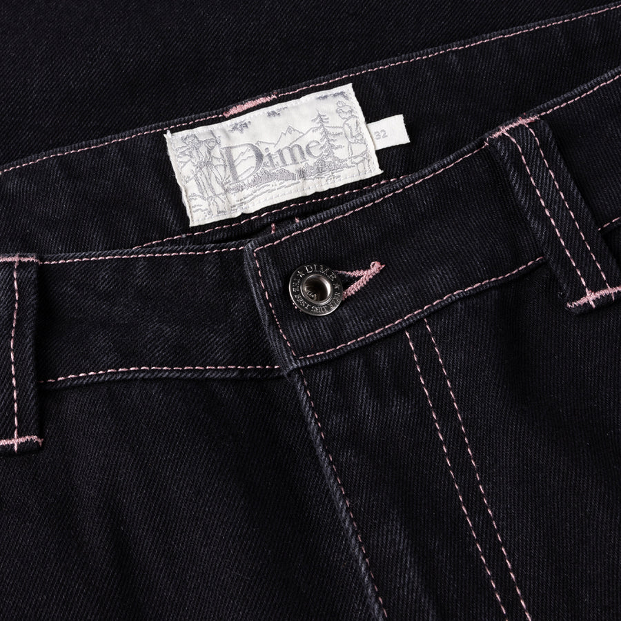 Classic Relaxed Denim Pants - Black/Contrast Stitch