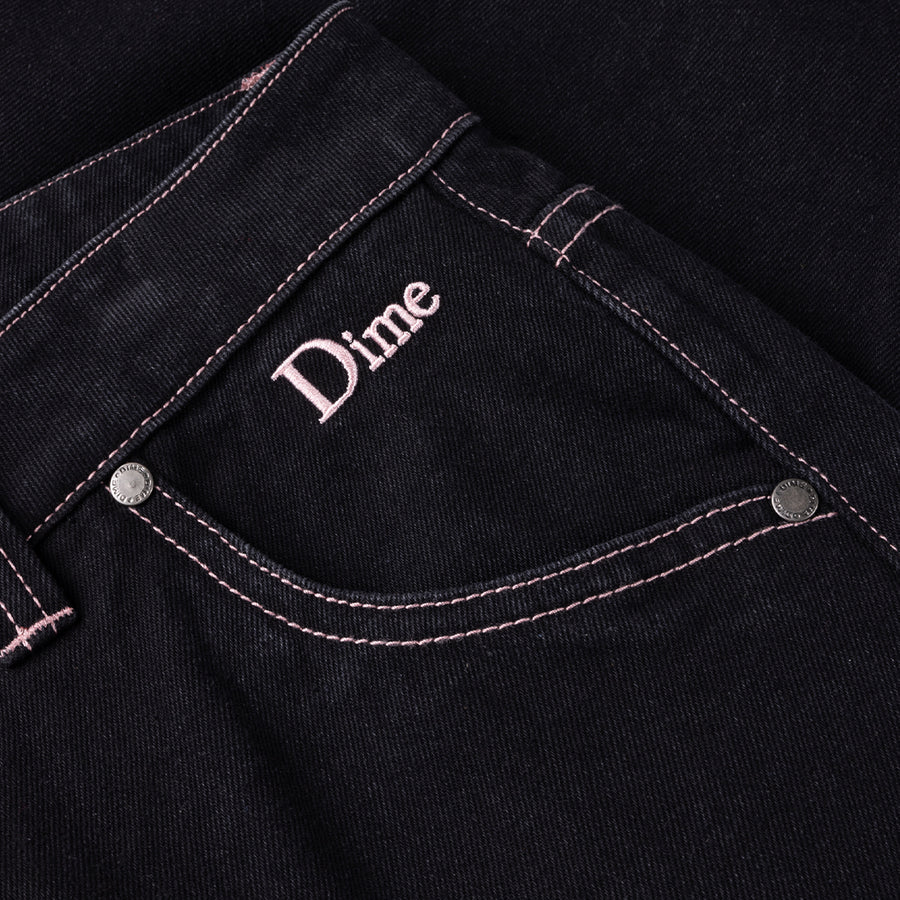 Classic Relaxed Denim Pants - Black/Contrast Stitch