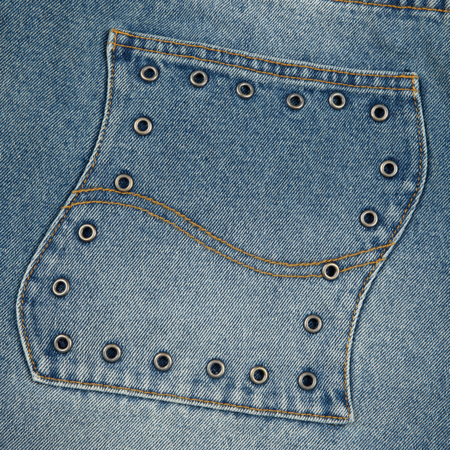 Fall Classic Relaxed Denim Pants - Sandblasted Indigo