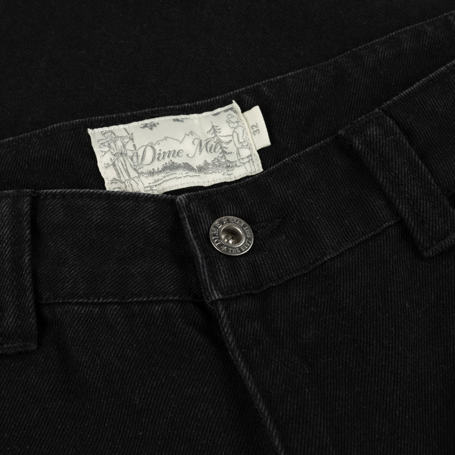 Classic Baggy Denim Pants - Black