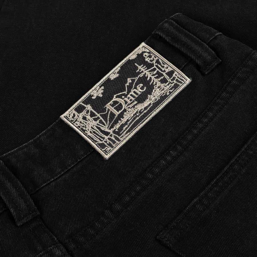 Classic Baggy Denim Pants - Black