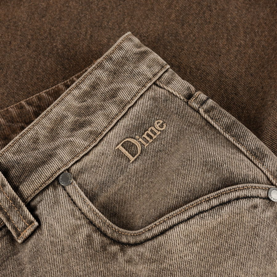 Classic Baggy Denim Pants - Dipped Sandblasted Brown