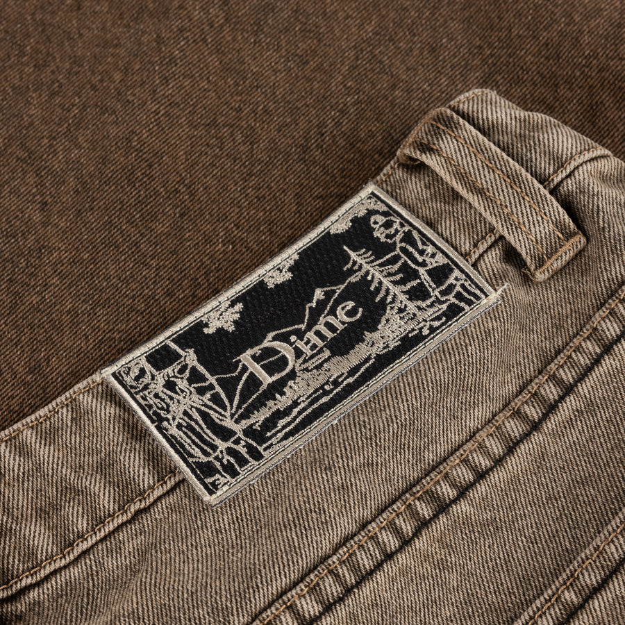 Classic Baggy Denim Pants - Dipped Sandblasted Brown