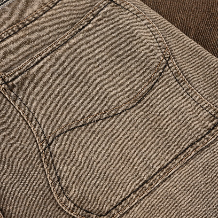 Classic Baggy Denim Pants - Dipped Sandblasted Brown