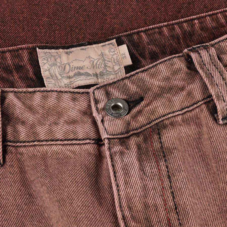 Classic Relaxed Denim Pants - Dipped Sandblasted Burgundy