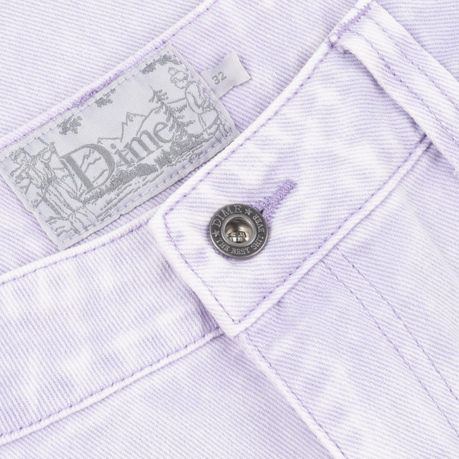 Baggy Denim Pants - Stone Lilac