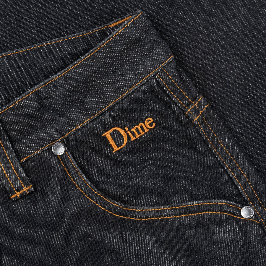 Classic Relaxed Denim Pants - Black Washed