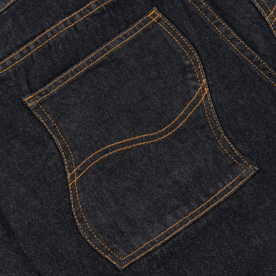 Classic Relaxed Denim Pants - Black Washed