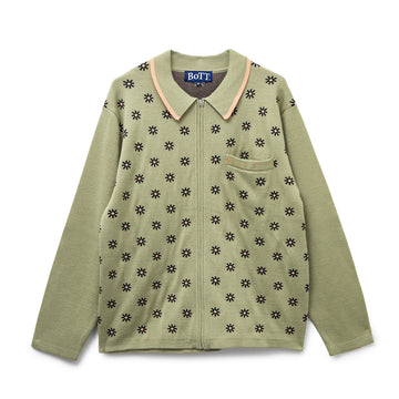 Creativity Jacquard Knit Polo - Olive