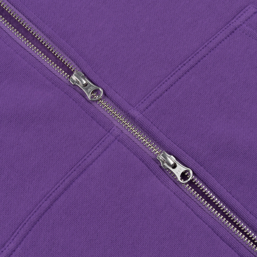 Cursive Small Logo Zip Hood - Deep Purple