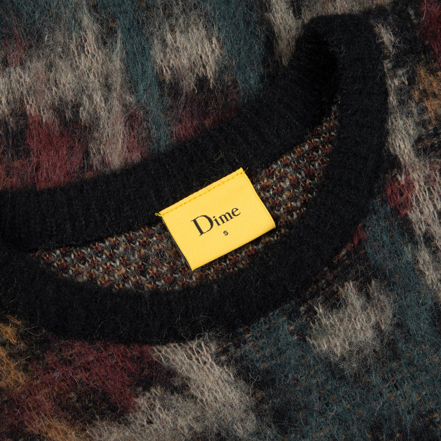 Plaid Mohair Knit - Black