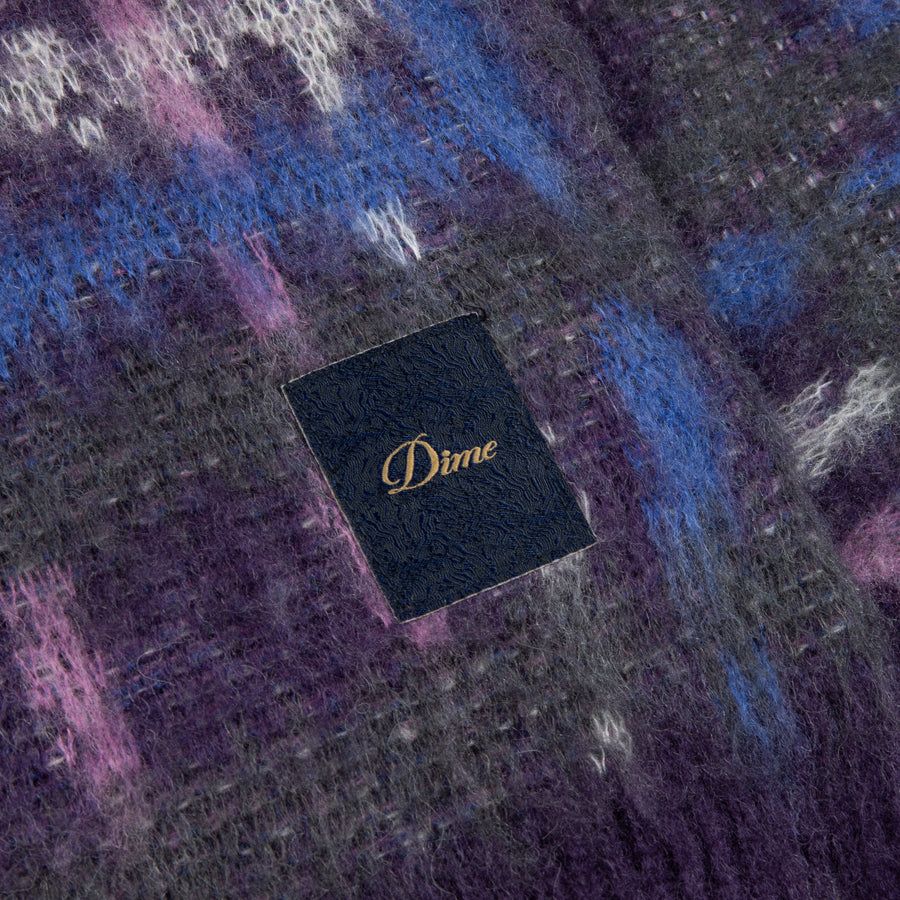 Plaid Mohair Knit - Purple