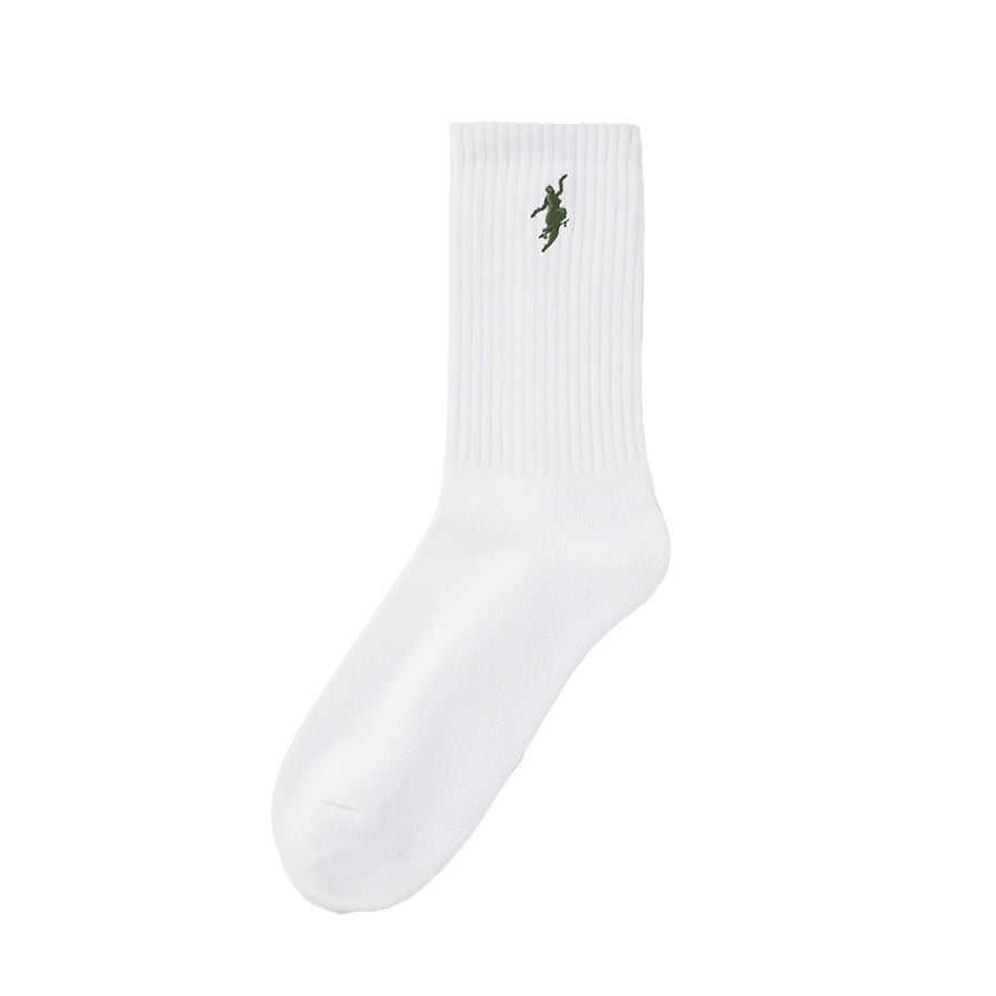 Rib Socks -  White / Army