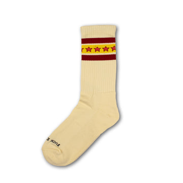 Stripe Star Socks - Burgundy