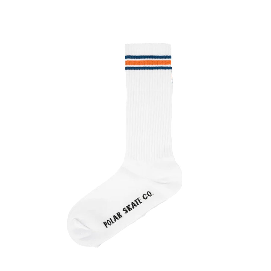 Rib Socks Stripe - White/Blue/Orange