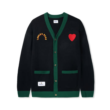 Lovers Rock Knit Cardigan - Black/Green